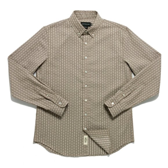 Outclass Tan Arrowhead Button-Down Shirt - Picture 1 of 8